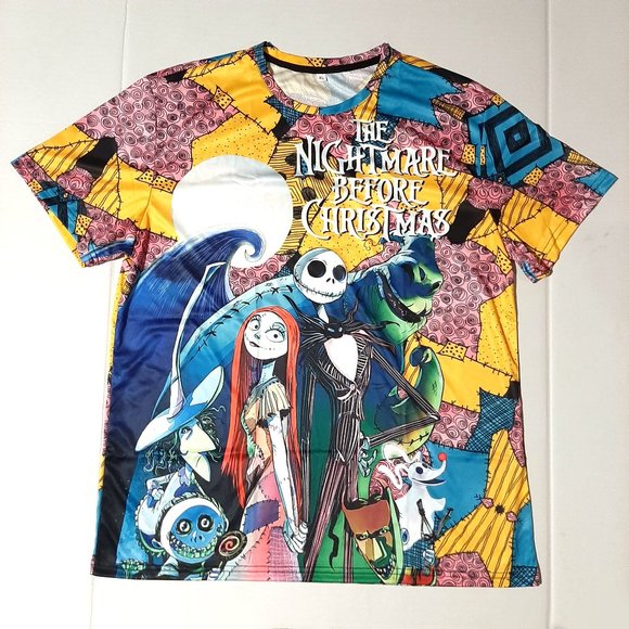 XL Nightmare before Christmas shirt All over print front and back bright colors - Picture 1 of 9